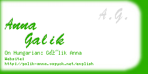 anna galik business card